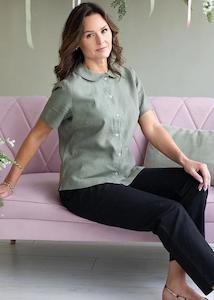 Linen Blouse Tina Khaki