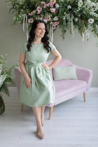 Womenswear: Linen Dress Amy Mint