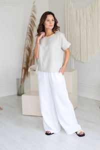 Womenswear: Linen trousers Laura White