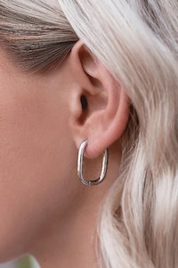 Womenswear: Millo Beauty Hoop Earrings Round Rectangle