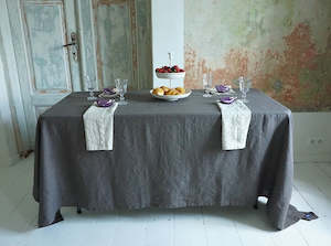 Womenswear: Table Cloth Charcoal Brown 100% Linen (2 sizes available)