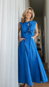 Womenswear: Lombok Dress Royal Blue Cotton Poplin