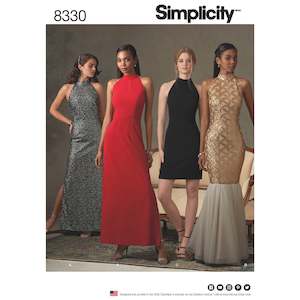 Simplicity Pattern 8330 Women's Dress with Skirt and Back Variations