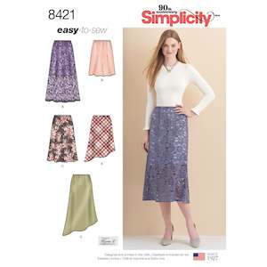 Simplicity Pattern 8421 Women's Skirts in Three lengths with Hem Variations