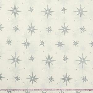 Christmas Cotton Fabric, Silver Star- Width 112cm