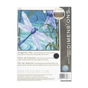 Dimensions Stitch Kit, Dragonfly Pair- 12 x 12cm