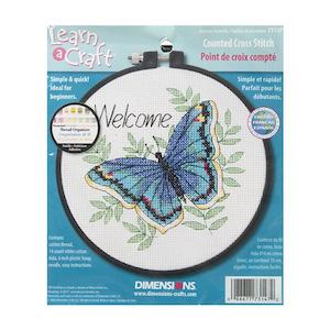 Dimensions Stitch Kit, Welcome Butterfly- 15cm