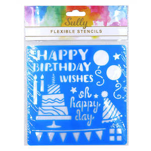 Haberdashery: Sully Flexible Stencil, Happy Birthday