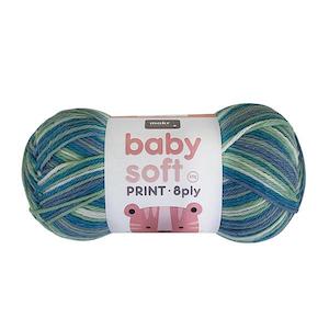 Haberdashery: Makr Baby Soft Print Crochet & Knitting Yarn 8ply, 100g Acrylic Nylon Blend Yarn