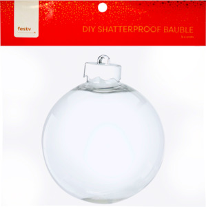 Haberdashery: DIY Christmas Shatterproof Bauble- 100mm