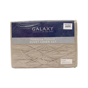 Galaxy Quilt Cover Set - Pintuck Taupe