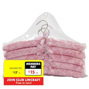 Lincraft Fabric Hangers, Pink- 10pk