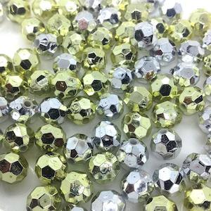 Haberdashery: Arbee Facet Opaque Beads, Gold/Silver- 25g