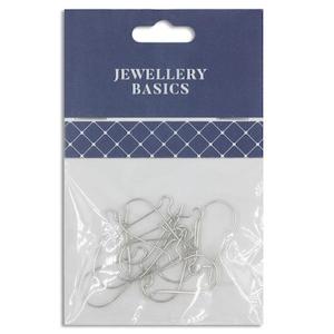 Haberdashery: 35mm Earring Loops, Silver- 10pc- Sullivans