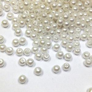 Haberdashery: Arbee Round Beads, White- 6mm