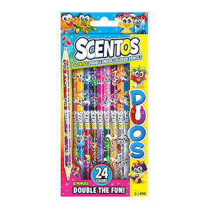 Scentos Scented Duos Double Ended Coloured Pencils- 12pk