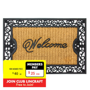 Formr Coir Rubber Mat, Welcome- 60x90cm