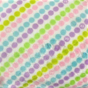 Haberdashery: Printed Coral Fleece Fabric, Rainbow Stripe- 155cm Width