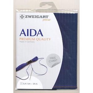 Zweigart Fat Quarter Aida, Navy- 14 cnt