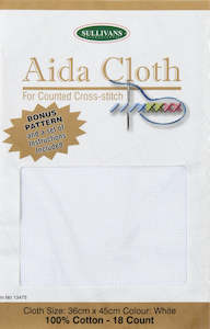 Aida Cloth 18 Count, White - 36 x 45 cm