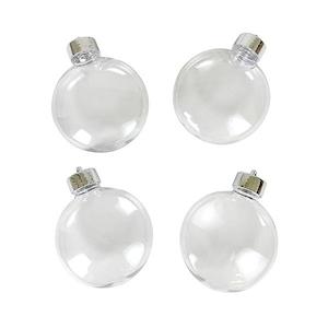 DIY Christmas Shatterproof Baubles Flat, 80mm- 4pk