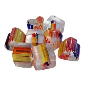 Haberdashery: Arbee Glass Beads, Heart/Square Mix- 10mm