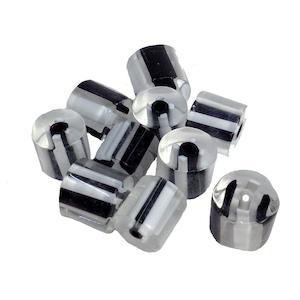 Haberdashery: Arbee Glass Beads, Black/White Mix- 10mm