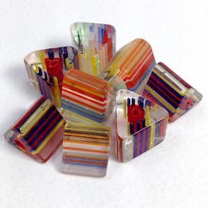 Haberdashery: Arbee Glass Beads, Assorted Triangles- 10mm