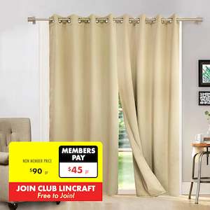 Novus Eyelet Curtain with Magnetic Closures, 140x221cm