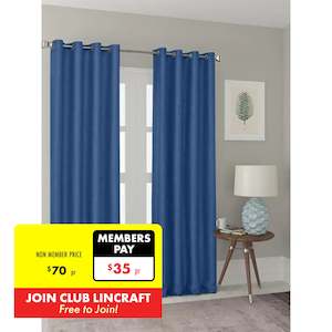 Formr Plain Blackout Readymade Eyelet Curtain,  140 x 221cm