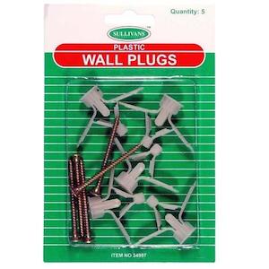 Haberdashery: Sullivans Wall Plugs Plastic, 5pcs