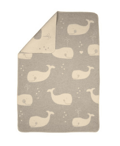 Linen - household: Baby Blanket Whale Grey