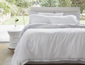 White LINEN Sheet Set California King