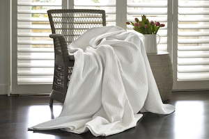 Artemis Waffle Blanket WHITE 100% Cotton