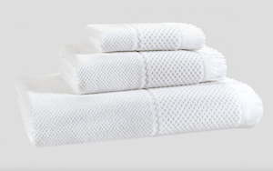 Velour Jacquard Towel WHITE 100% Egyptian Cotton