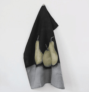 Linen - household: Linen Tea Towel NOIRE PEAR