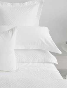 White Marcella Duvet CHARLOTTE Collection Diamond Pattern