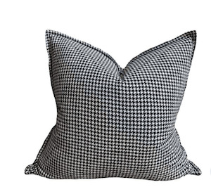 Black and White Houndstooth Cushion