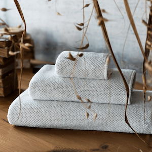 Linen - household: Bath Towels WHITE LINEN WAFFLE Portugal