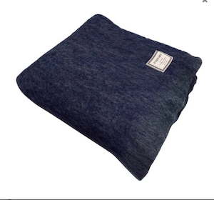 Mohair Wool Denim Blue Throw