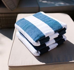 Beach Towel CABANA Blue Stripe