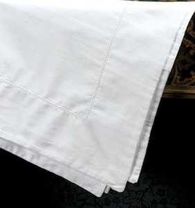 ITALIAN COTTON Sheets Ajour WHITE Hemstitch