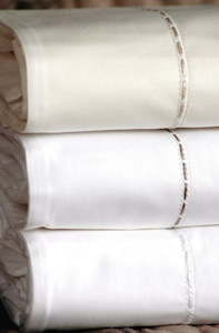 Italian Cotton Milano WHITE Sheets Choose Thread