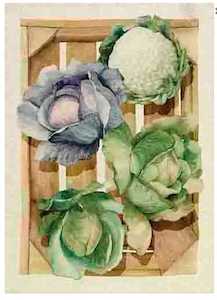 Linen Tea Towel CABBAGES Made in Italy