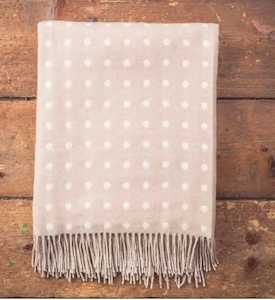 FOXFORD Lambswool Throw SPOT TAUPE