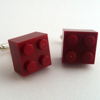 Maroon brick cufflinks