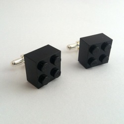 Black brick cufflinks