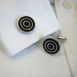 Spin the black circle cufflinks