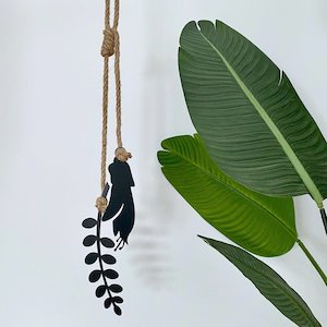 Garden Decor NZ NZ Flower Wall Hanging Kowhai: Mini Kowhai BLACK