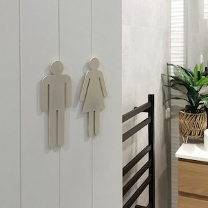 Vanilla Bathroom Symbols stainless steel (20cm tall)